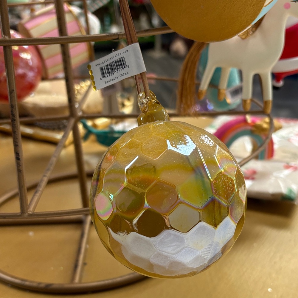 Yellow Saturated Ball Ornament – Glitterville